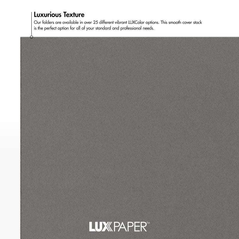 LUXPaper 9" x 12" Presentation Folders | Two Pocket | Smoke Gray | 100lb. Cover | 25 Qty - Image 5
